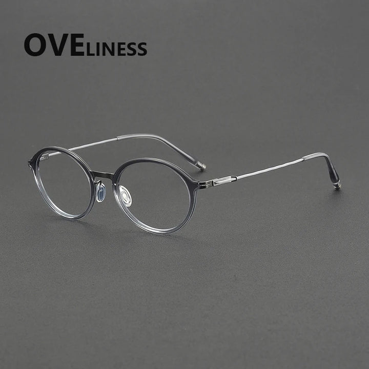 Oveliness Women's Full Rim Oval Acetate Titanium Eyeglasses 202515