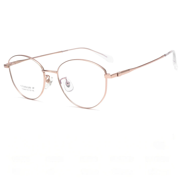Yimaruili Unisex Full Rim Cat-Eye Pure Titanium Eyeglasses TI0246L — view 3 | Yimaruili at FuzWeb