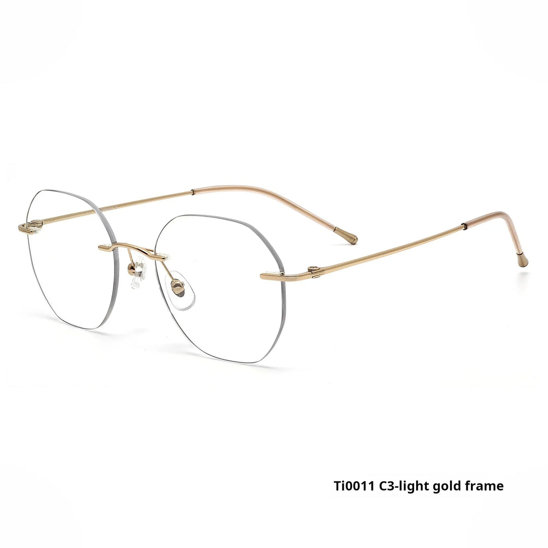 Xbora Women's Rimless Flat Top Oval Titanium-Alloy Eyeglasses 540011