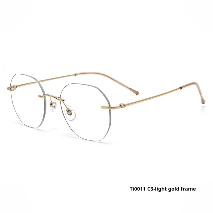Xbora Women's Rimless Flat Top Oval Titanium-Alloy Eyeglasses 540011