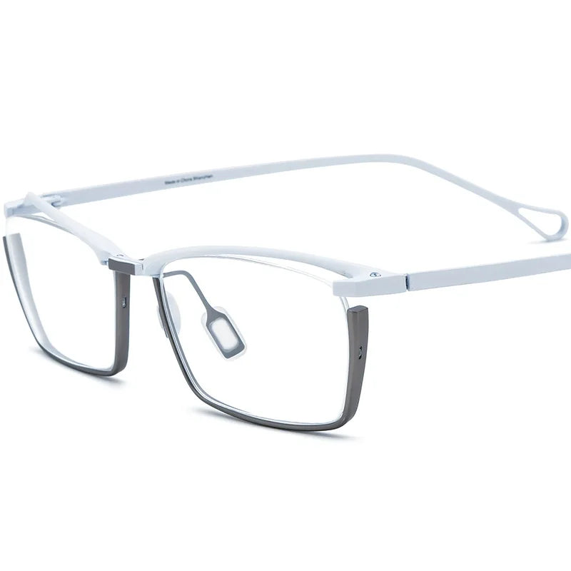 Nobler Women's Full Rim Square Brow Line Titanium Eyeglasses 185919