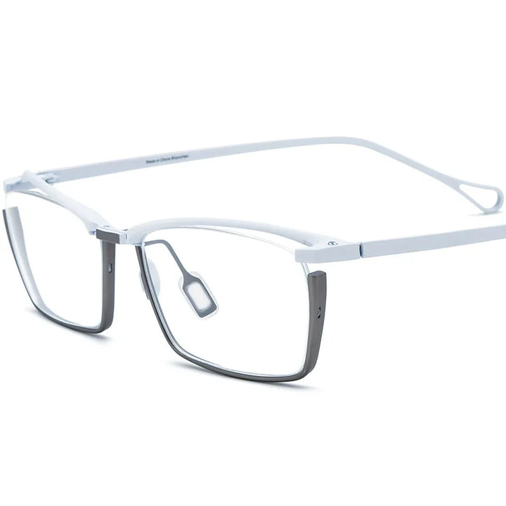 Nobler Women's Full Rim Square Brow Line Titanium Eyeglasses 185919