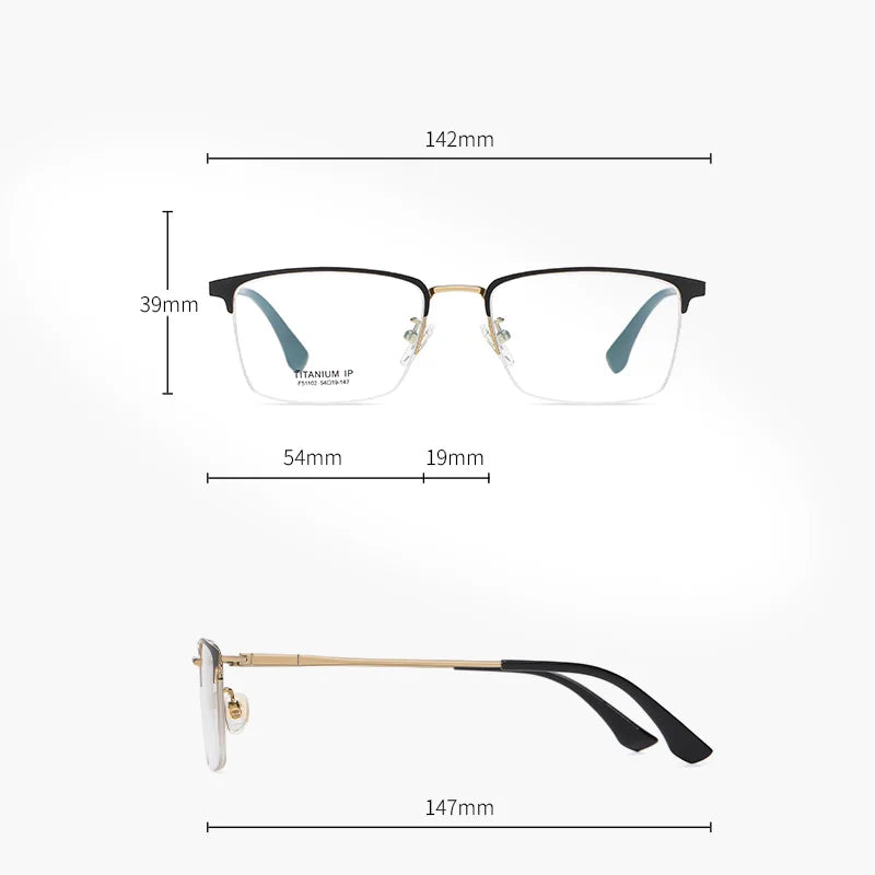 Reven Jate Unisex Semi Rim Square Titanium Acetate Eyeglasses 51102 Semi Rim Reven Jate