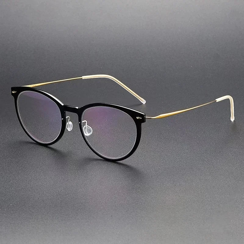 Bobbie Unisex Full Rim Round Titanium Eyeglasses 6517