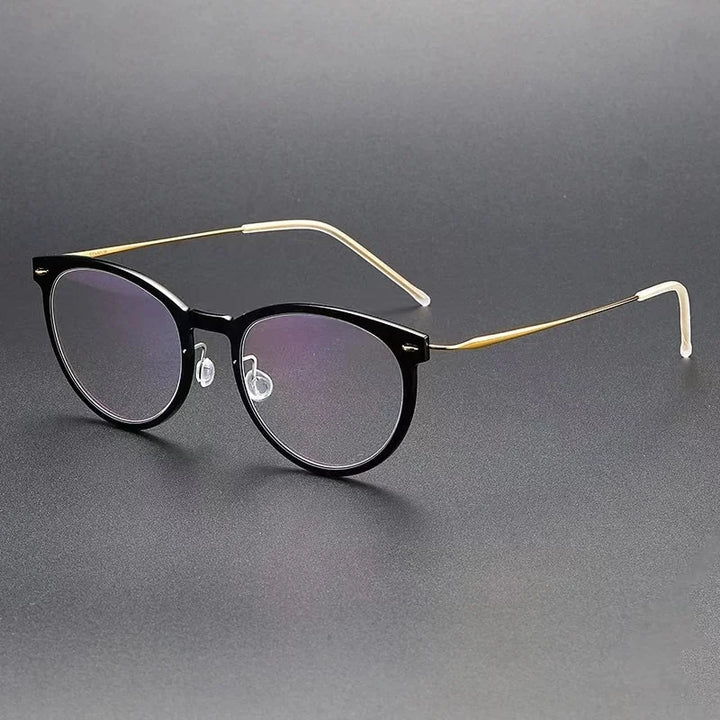 Bobbie Unisex Full Rim Round Titanium Eyeglasses 6517