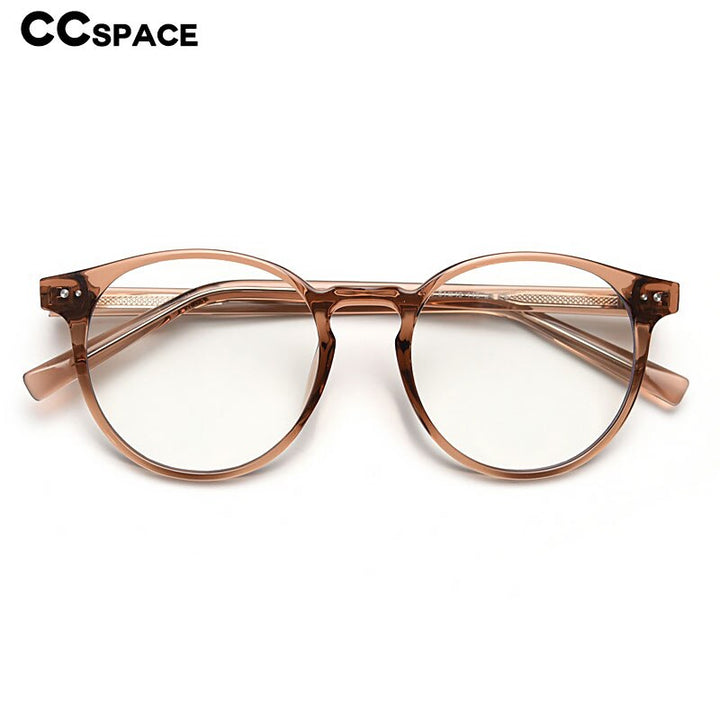 CCSpace Unisex Full Rim Round Tr 90 Titanium Eyeglasses 55868 Full Rim CCspace   
