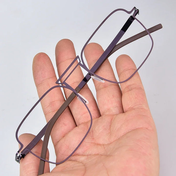 Bobbie Unisex Full Rim Square Double Bridge Steel Eyeglasses 514119