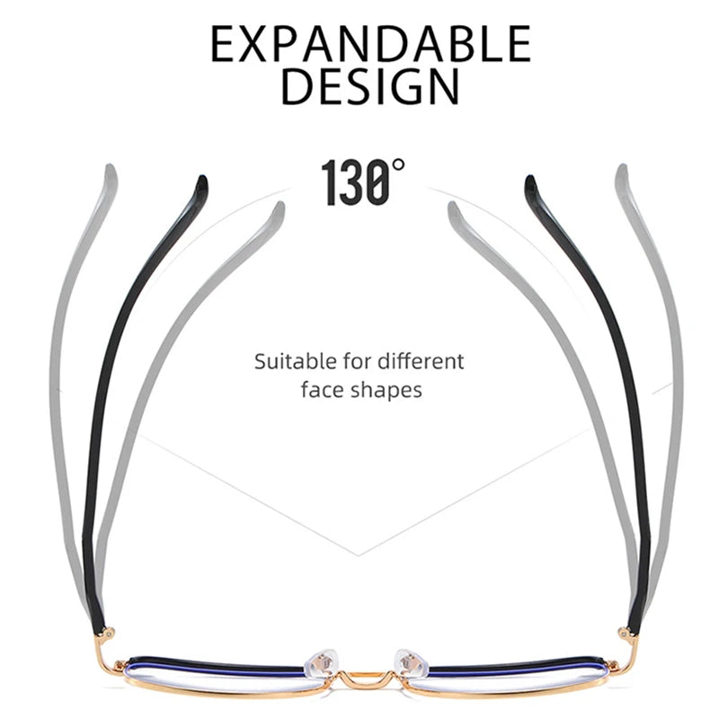 Handoer Unisex Full Rim Titanium Blue Light Prescription Eyeglasses 2871 - view 5