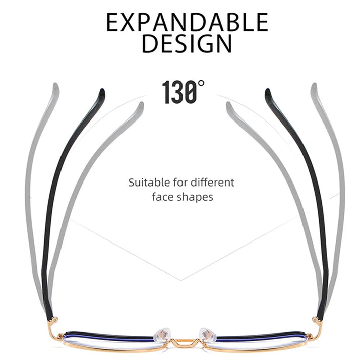 Handoer Unisex Full Rim Titanium Blue Light Prescription Eyeglasses 2871 - view 5