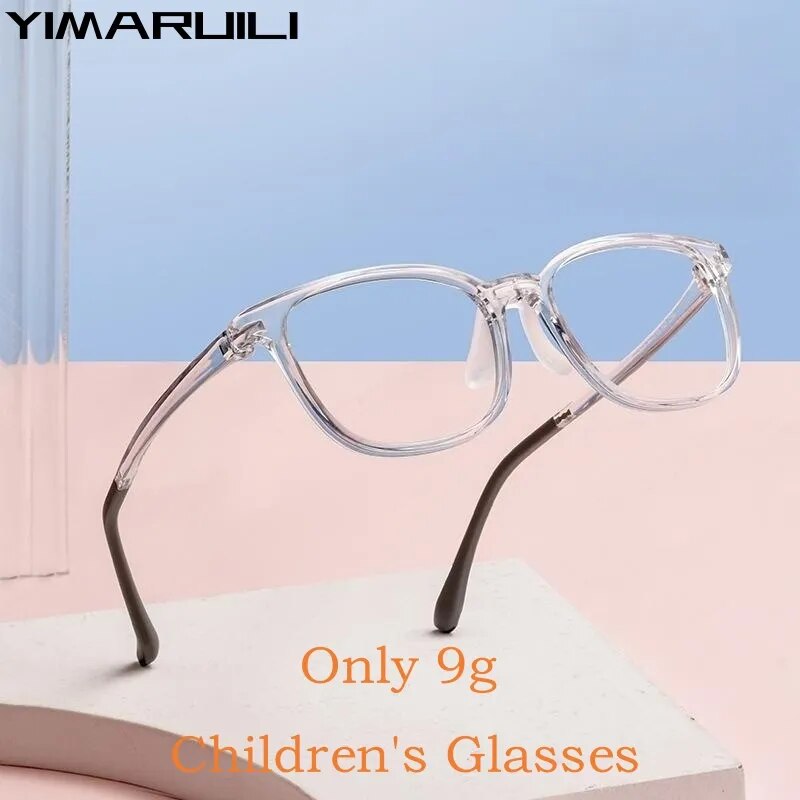 Yimaruili Unisex Youth Full Rim Square Tr 90 Eyeglasses 2606et Full Rim Yimaruili Eyeglasses   