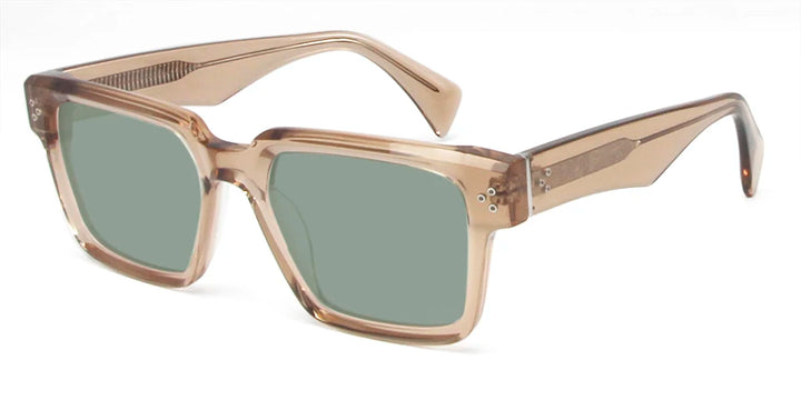 Esnbie Unisex Full Rim Square Brow Line Acetate Sunglasses 246041