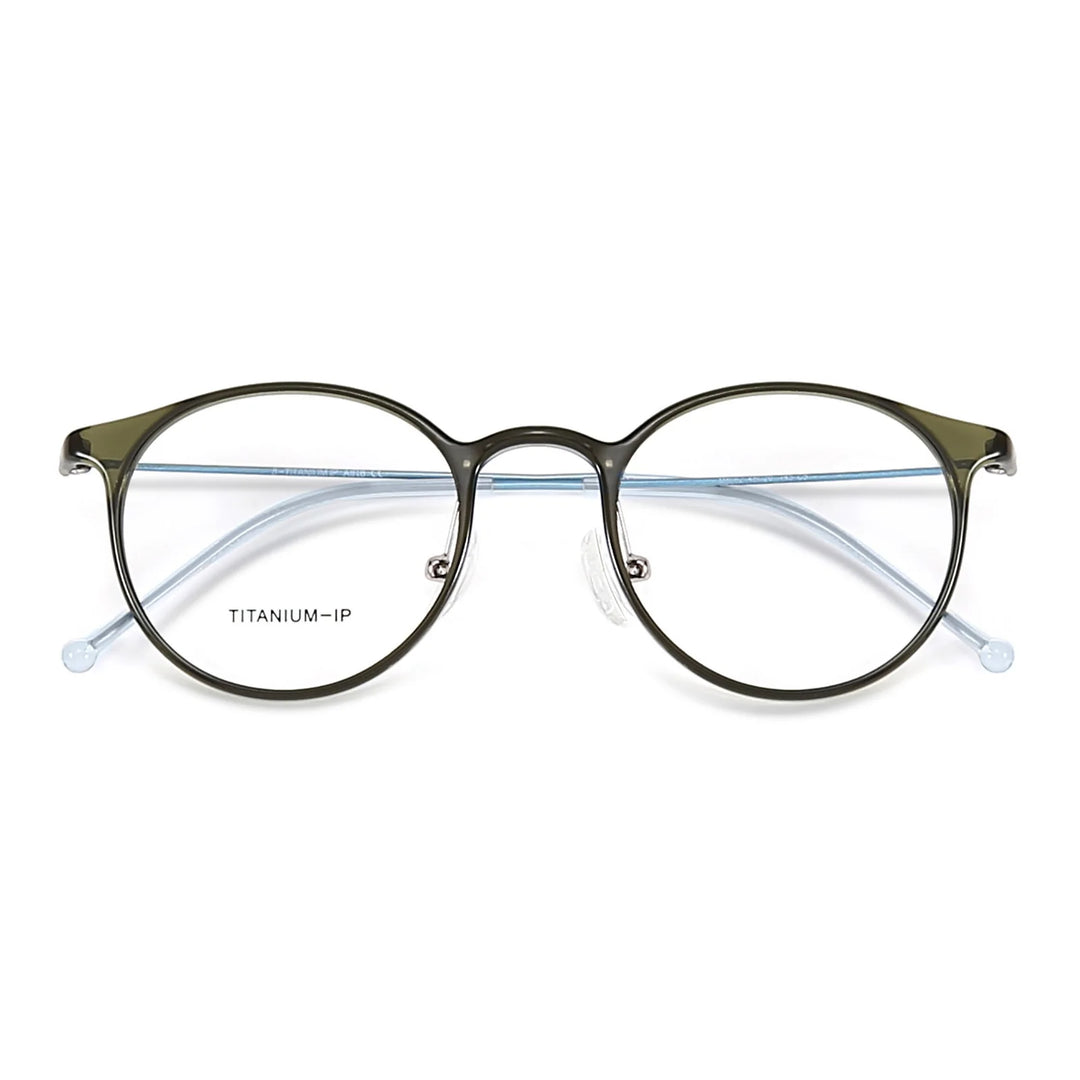 Bobbie Women's Full Rim Round Acetate Titanium Eyeglasses 806267