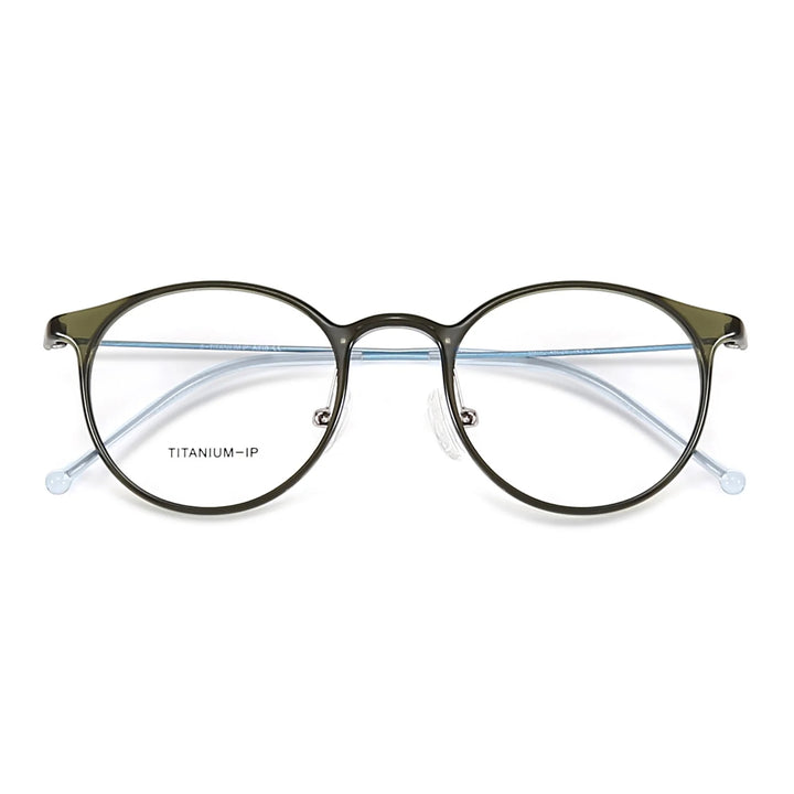 Bobbie Women's Full Rim Round Acetate Titanium Eyeglasses 806267