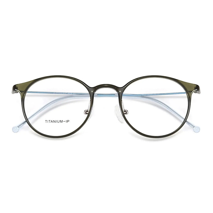 Bobbie 806200 Full Rim Women’s Polygon Round Acetate Titanium Frames FuzWeb