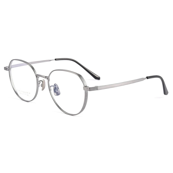 Handoer Women's Full Rim Flat Top Oval Square Titanium Eyeglasses 2050 Full Rim Handoer gun  