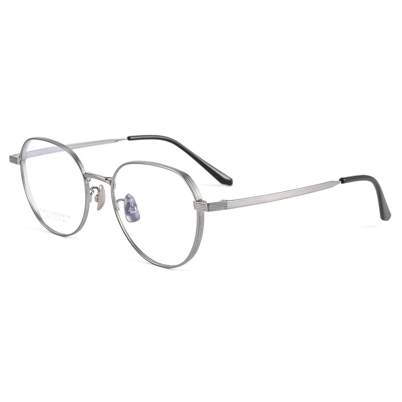 Handoer Women's Full Rim Flat Top Round Titanium Eyeglasses 92050