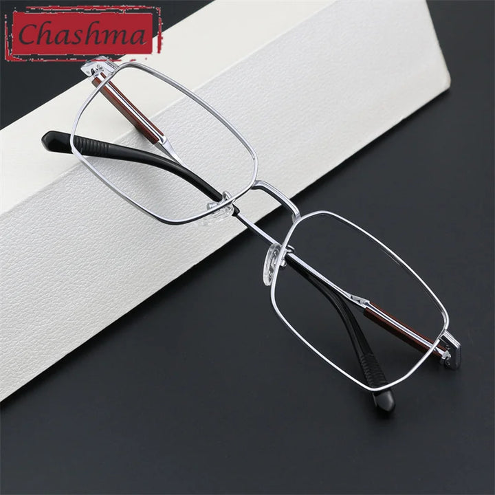 Chashma Unisex Full Rim Square Titanium Sandalwood Eyeglasses 882304