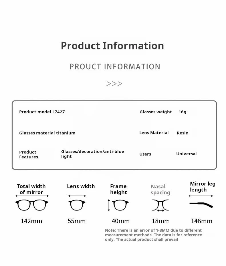 Yimaruili Men's Semi Rim Square Titanium Eyeglasses 367427