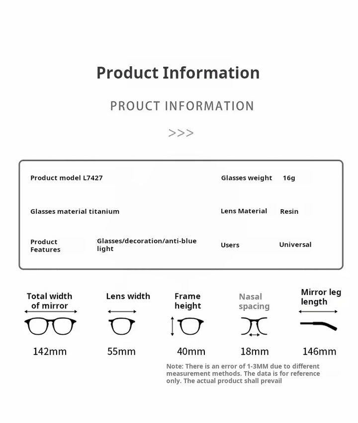 Yimaruili Men's Semi Rim Square Titanium Eyeglasses 367427
