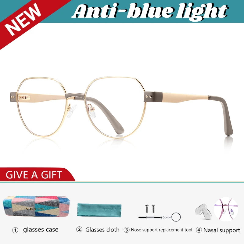 Vicky Women's Full Rim Flat Top Oval Alloy Tr 90 Reading Glasses 513174