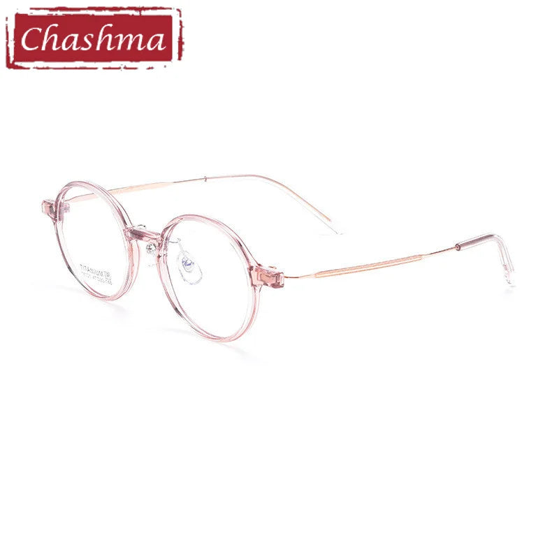 Chashma Ottica Unisex Youth Full Rim Round Tr 90 Titanium Eyeglasses 16101 Full Rim Chashma Ottica Pink  