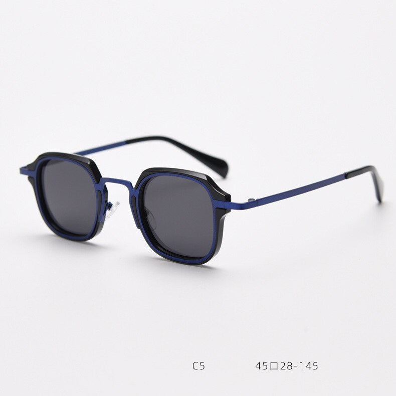 CCSpace Unisex Full Rim Polygonal Tr 90 Titanium Polarized Sunglasses 55689 Sunglasses CCspace Sunglasses B-BlackBlue 55689 