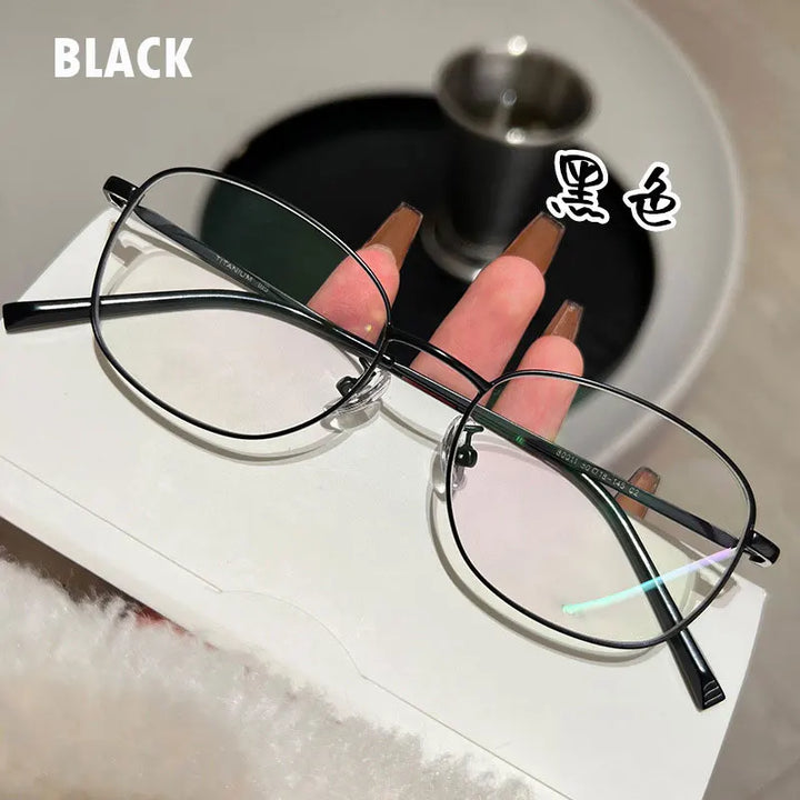 Zirosat Women's Full Rim Oval Square Titanium Eyeglasses 80011