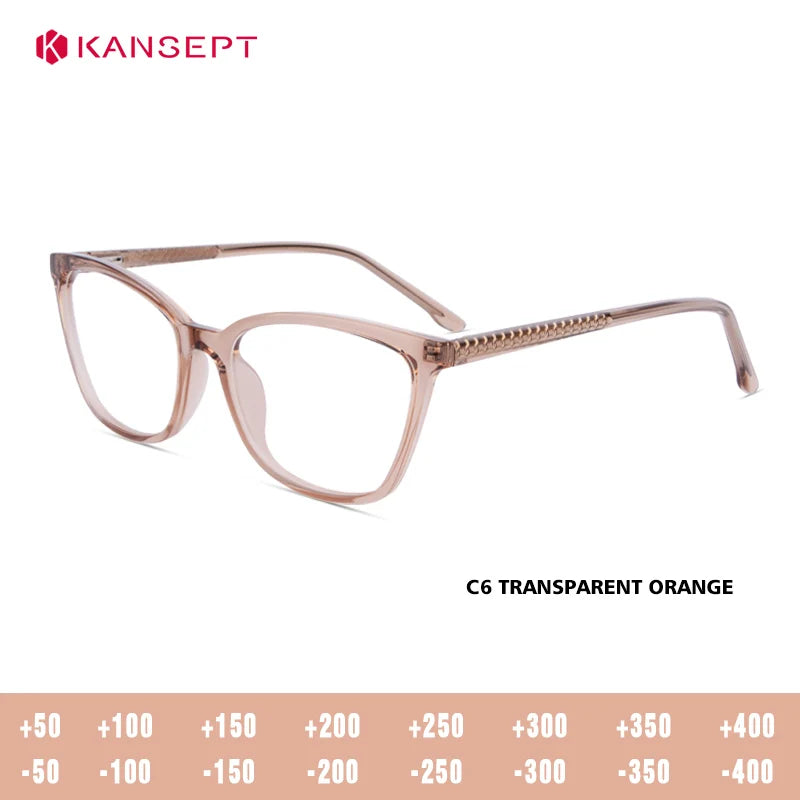 Kansept Women's Full Rim Square Tr 90 Alloy Reading Glasses 25005