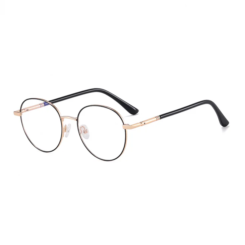 Ralferty Women's Full Rim Round Alloy Eyeglasses R83604 Full Rim Ralferty C1 Black CHINA 