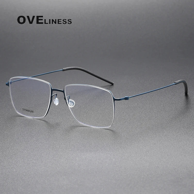 Oveliness Unisex Full Rim Square Screwless Titanium Eyeglasses 925508