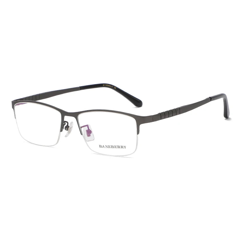Reven Jate Unisex Semi Rim Square Titanium Eyeglasses 71109