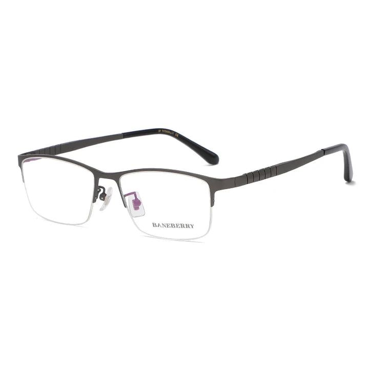 Reven Jate Unisex Semi Rim Square Titanium Eyeglasses 71109
