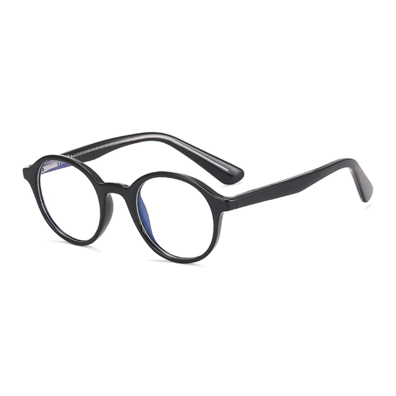 Ralferty Unisex Youth's Full Rim Round Acetate Eyeglasses R992 Full Rim Ralferty C1 Shiny Black CHINA 