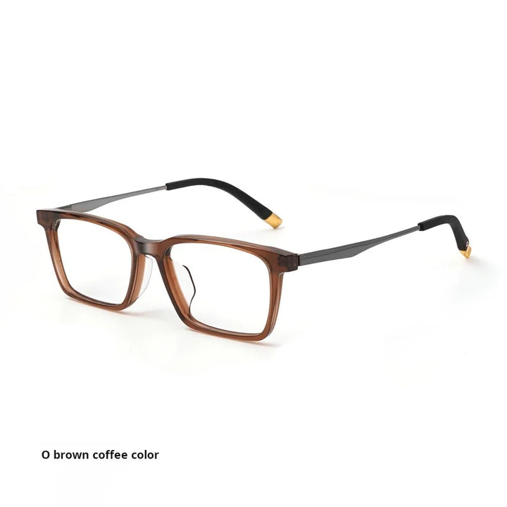 Momoja Unisex Full Rim Square Acetate Titanium Eyeglasses 72583