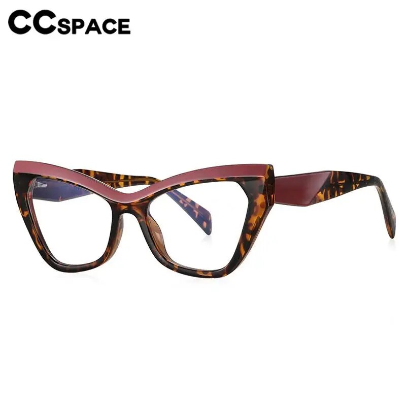 CCSpace Women's Full Rim Cat Eye Tr 90 Titanium Eyeglasses 57062 Full Rim CCspace   