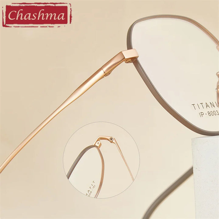 Chashma Ottica Unisex Full Rim Hexagon Titanium Eyeglasses 8003 Full Rim Chashma Ottica   