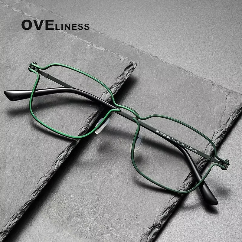 Oveliness Unisex Full Rim Square Thin Titanium Eyeglasses 25898