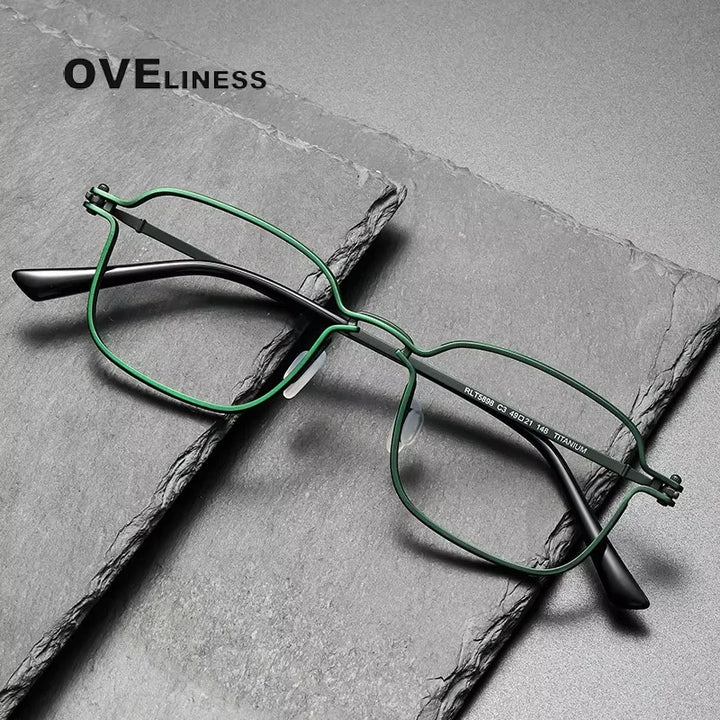 Oveliness Unisex Full Rim Square Thin Titanium Eyeglasses 25898