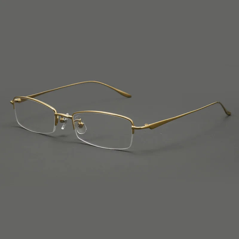 Momoja Women's Semi Rim Square Titanium Eyeglasses 78560
