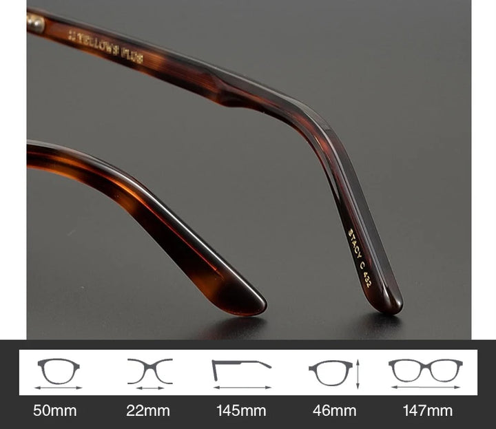 Black Mask Unisex Full Rim Oval Square Acetate Titanium Eyeglasses 465022