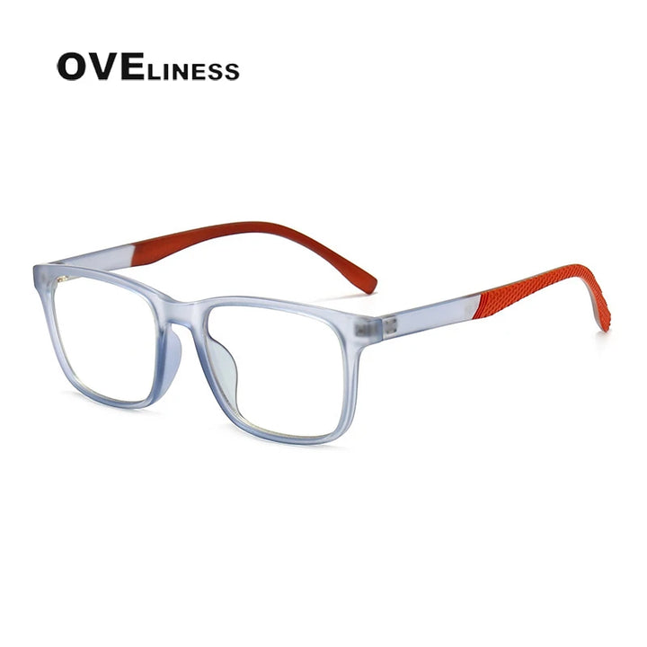 Oveliness Youth Unisex Full Rim Square Tr 90 Titanium Eyeglasses 8300 Full Rim Oveliness blue red  