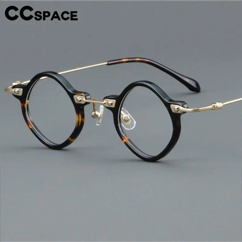 CCSpace Women's Full Rim Round Acetate Alloy Eyeglasses 57170 Full Rim CCspace   