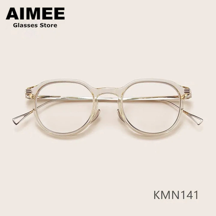 Aimee Unisex Full Rim Oval Round Titanium Acetate Eyeglasses 112141 Full Rim Aimee   