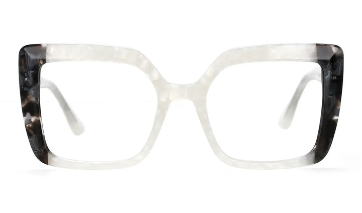 CCspace Women's Full Rim Square Thick Acetate Eyeglasses 56956 Full Rim CCspace white  