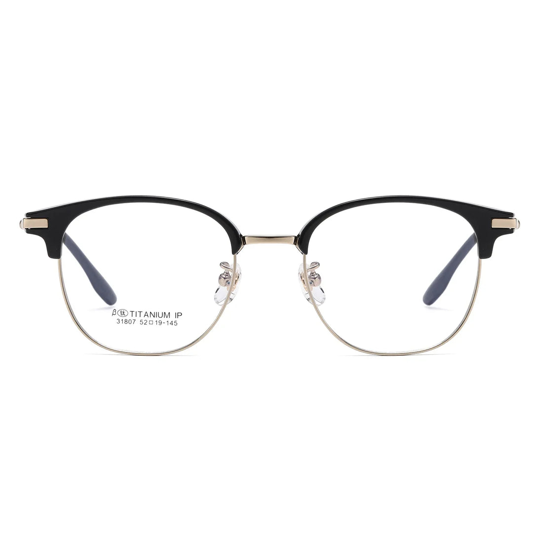 Bclear Unisex Full Rim Browline Titanium Eyeglasses SM-31807