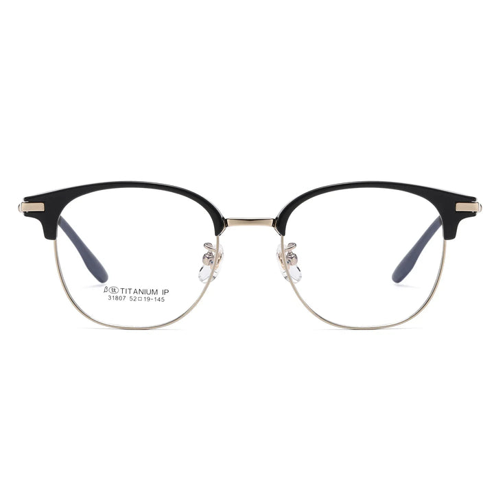 Bclear Unisex Full Rim Browline Titanium Eyeglasses SM-31807