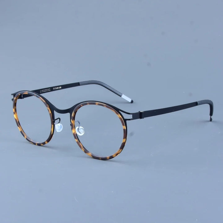 Aimee Unisex Full Rim Round Screwless Titanium Eyeglasses 9733 Full Rim Aimee   