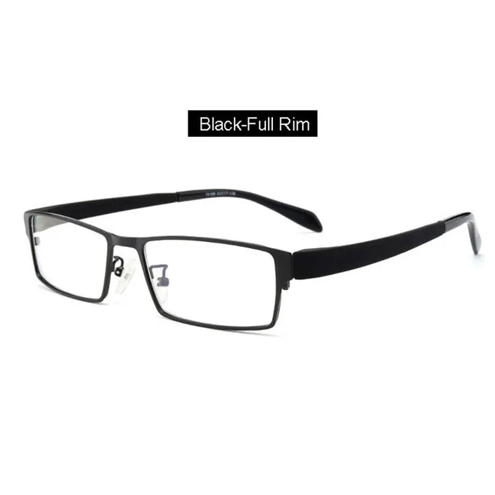 Hotony Men's Full Semi Rim Square Tr 90 Alloy Eyeglasses 1711 Full Rim Hotony Black Full-Rim  