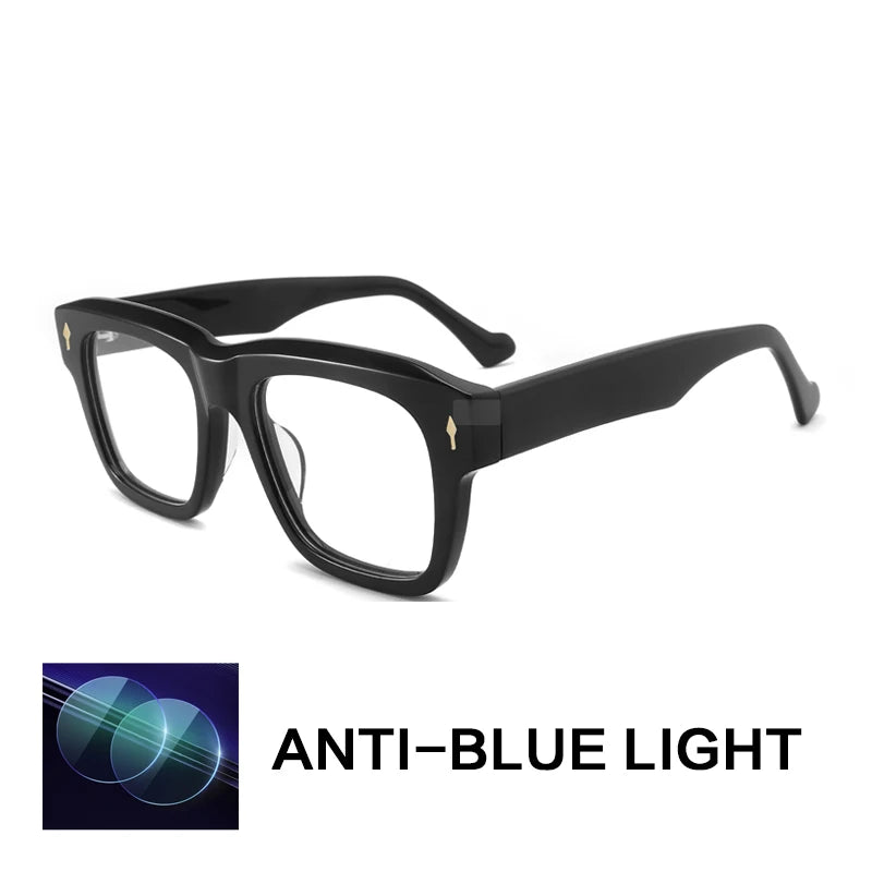 Gatenac Unisex Full Rim Big Square Acetate Reading Glasses 882290