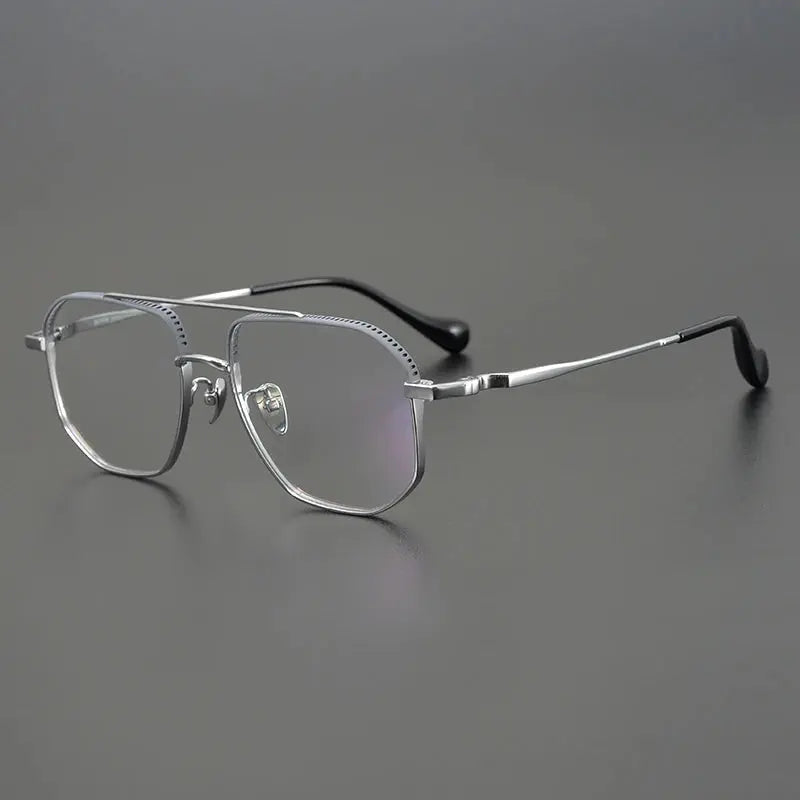 Bobbie 130500 Unisex Full Rim Oval Double Bridge Titanium Frames FuzWeb